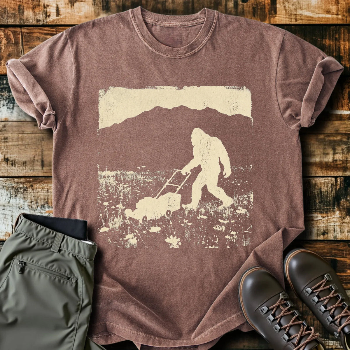 Bigfoot Mowing T-Shirt