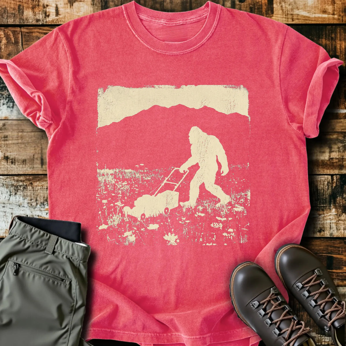 Bigfoot Mowing T-Shirt
