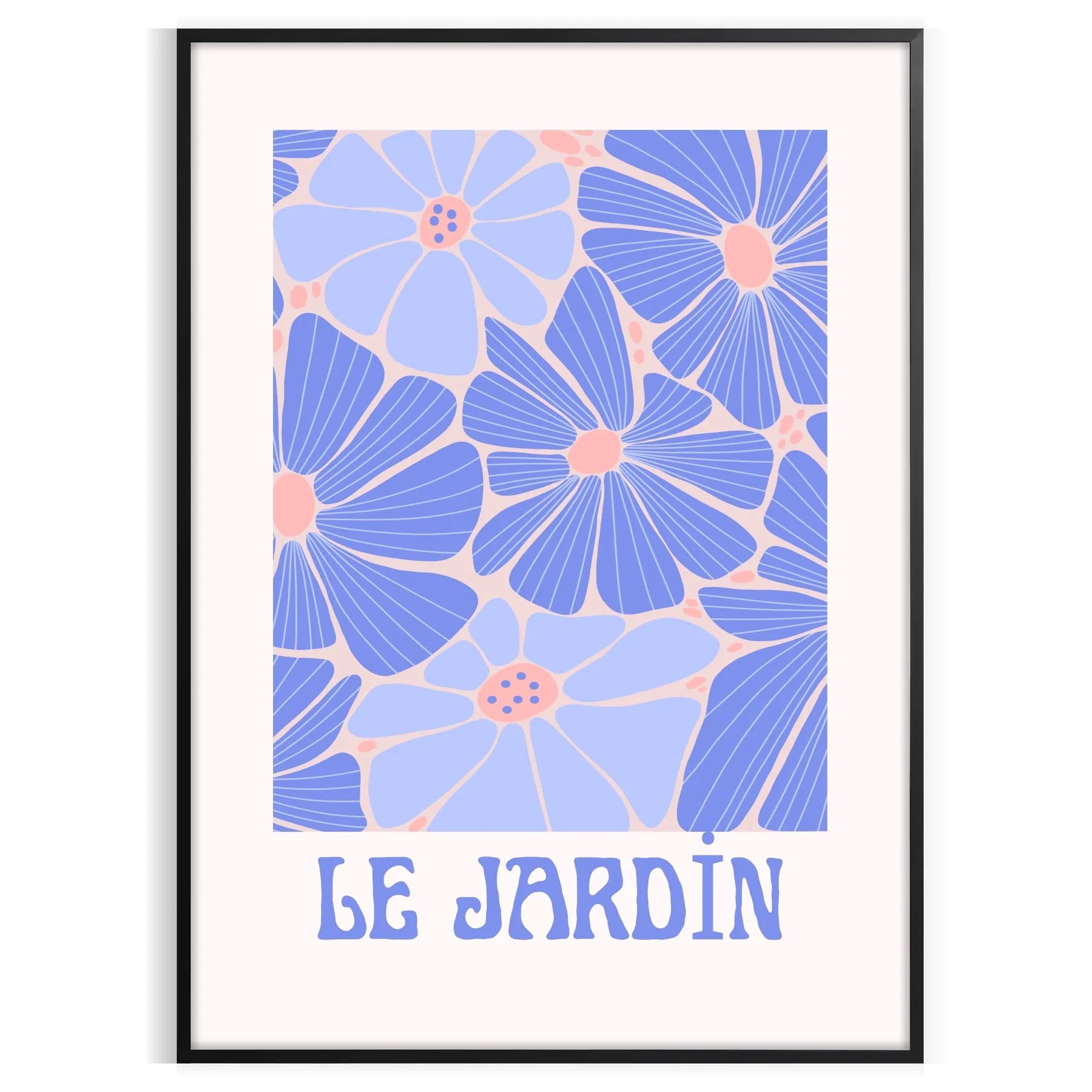 space botanical vintage poster exquisite blue white art wall unique gift print touch elegance nature room sizes A4 cm A0