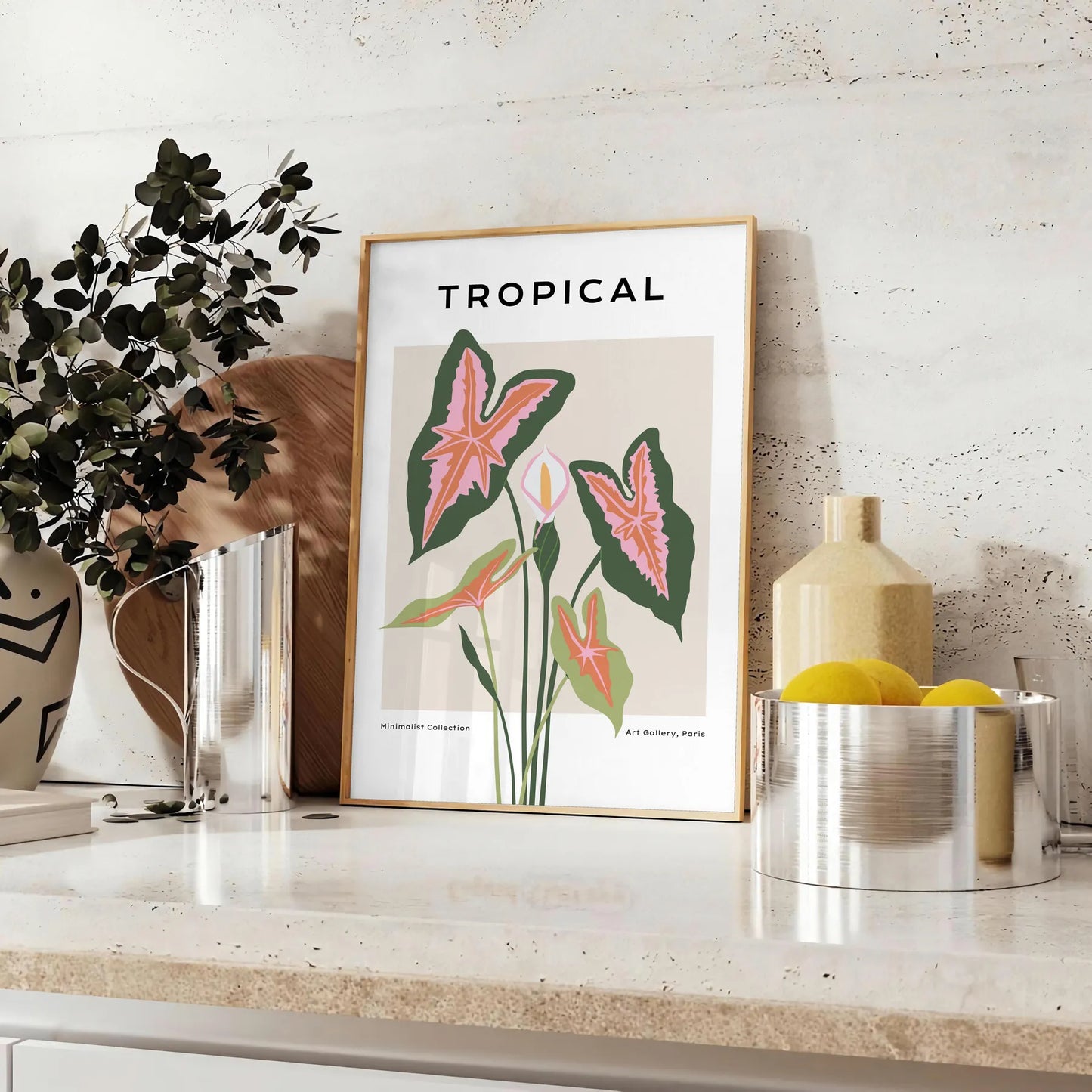 beauty botanical art Poster Maker stunning orange gray designs wall perfect gift nature lovers space exquisite prints available sizes such A4 cm A0