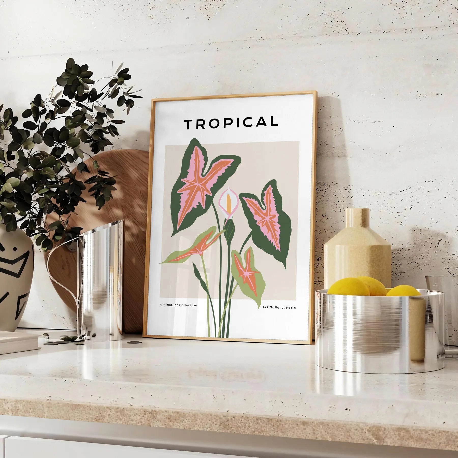 beauty botanical art Poster Maker stunning orange gray designs wall perfect gift nature lovers space exquisite prints available sizes such A4 cm A0