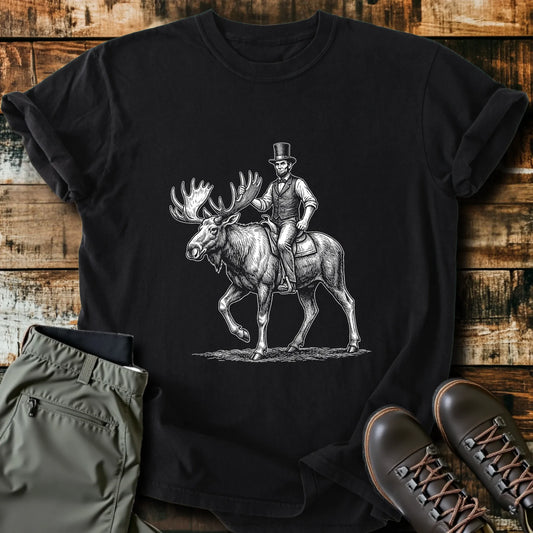 Lincoln Riding A Moose T-Shirt