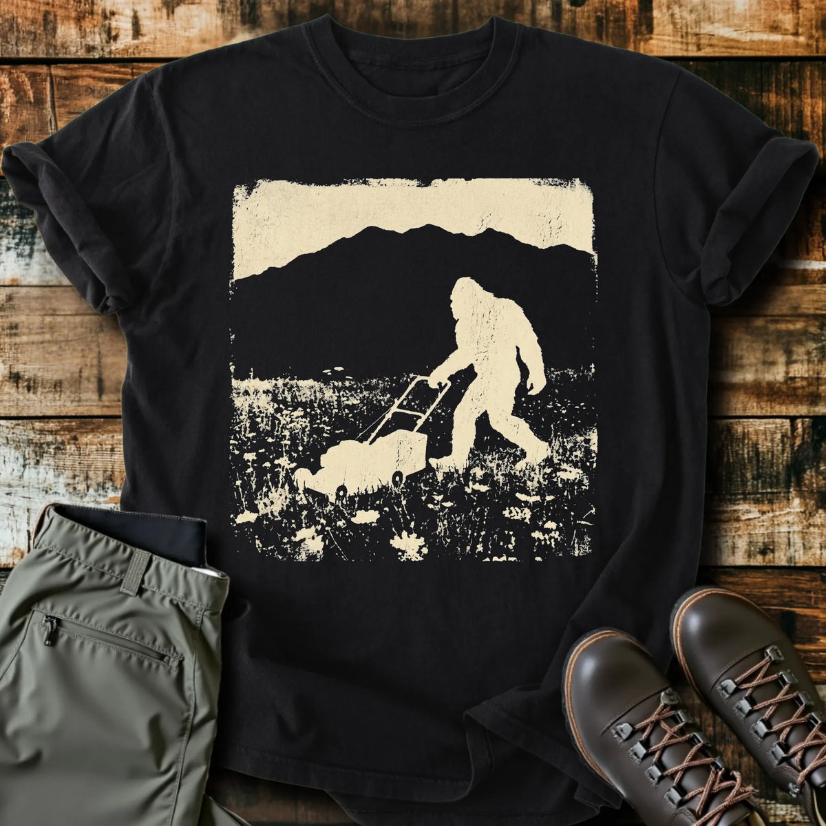 Bigfoot Mowing T-Shirt